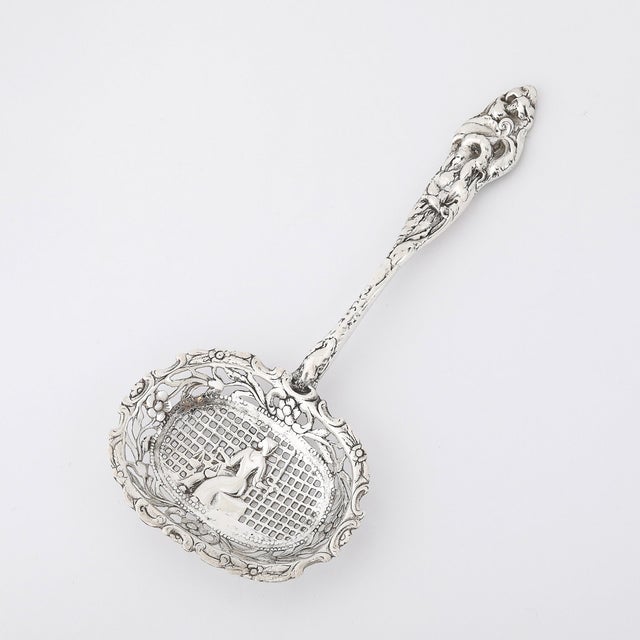 Traditional Antique Dutch Silver Bon Bon, Berry, Serving Oval Spoon For Sale - Image 3 of 11