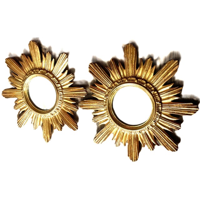 Mid-Century Modern Mid-Century German Giltwood Sunburst Mirrors by Wenz, 1960s, Set of 2 For Sale - Image 3 of 15