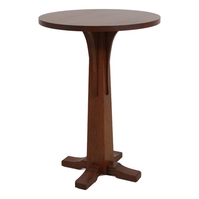 Stickley Round Mission Oak High Top Pub Table For Sale