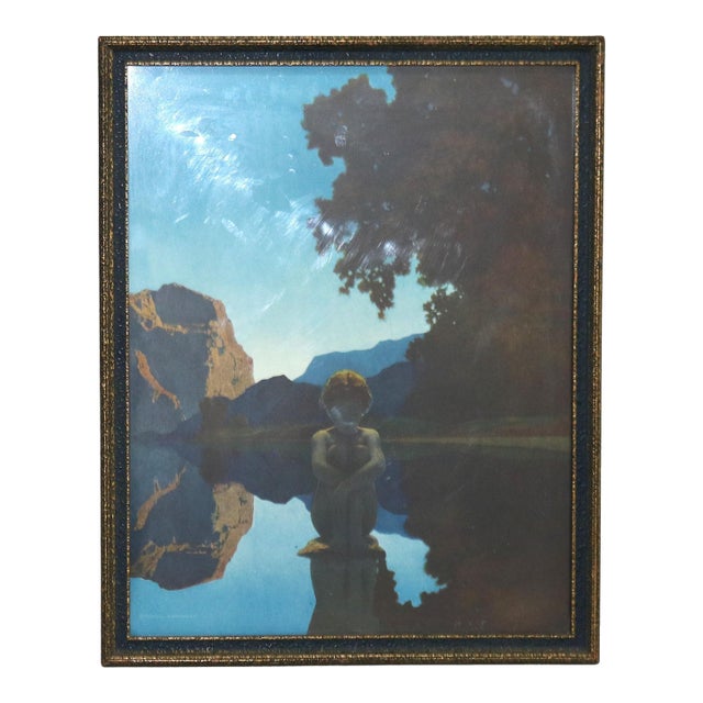 Antique Maxfield Parrish Art Deco Print “Evening” Circa 1930 For Sale