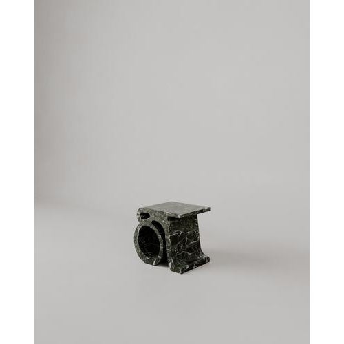 Travertino Silver Marble Prae Stool by Esther Knopfler For Sale - Image 16 of 18