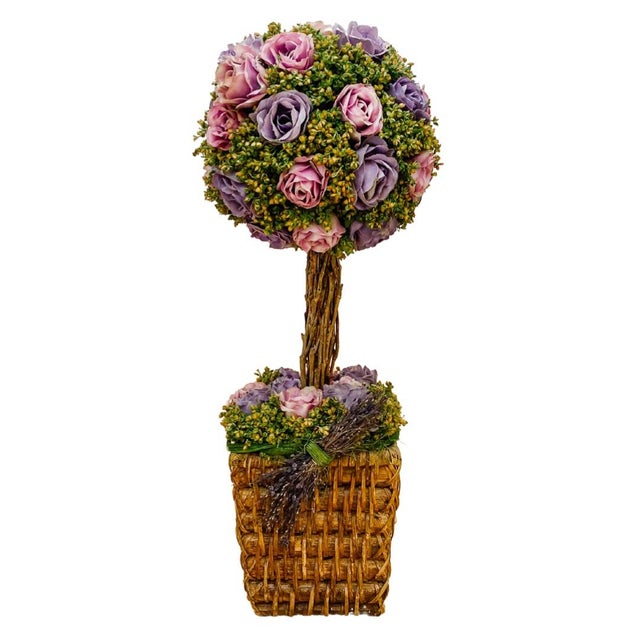 Vintage Wicker Rose Bush Topiaries a Pair Chairish