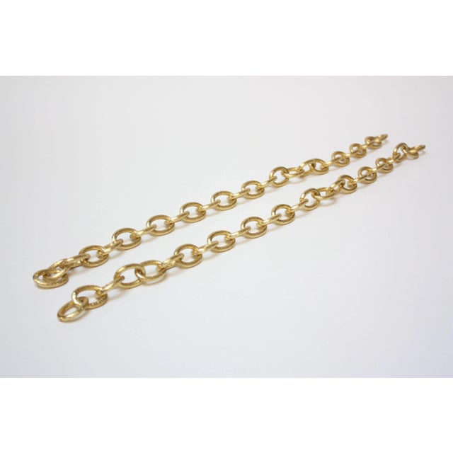 Metal Vintage Gilt Metal Decorative Chains - a Pair For Sale - Image 7 of 7