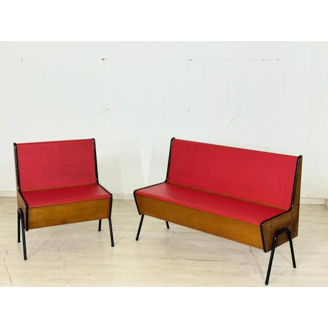 Vintage Industrial Style Bench For Sale - Image 9 of 11