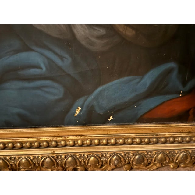 Gold Antique Gilt Framed Old Masters Oil Painting on Canvas Saint Cecilia For Sale - Image 8 of 10