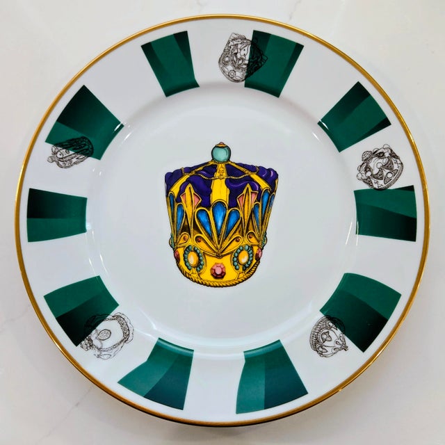 Vintage Neiman Marcus Royal Castle Gold Rim Porcelain Dessert Plates - Set of 4 For Sale In Dallas - Image 6 of 14