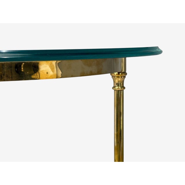 LaBarge, German Modern, Demilune Console Table, Brass, Glass, Germany, 1970s For Sale - Image 12 of 14