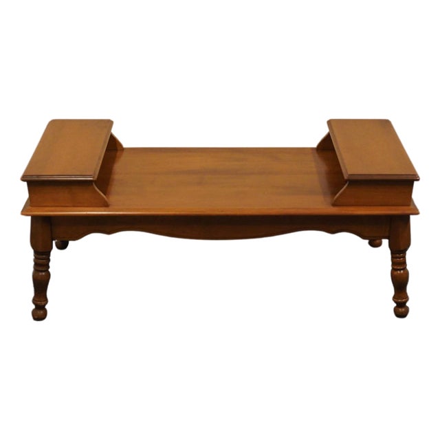High End Vintage Solid Hard Rock Maple Colonial Early American 44" Accent Coffee Table 1229 For Sale