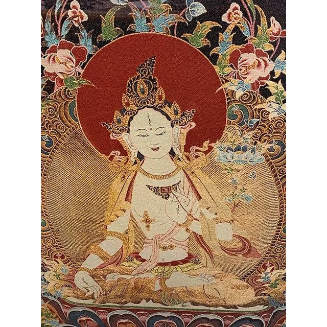 Asian Tapestry Art "Buddha", Framed For Sale - Image 4 of 5