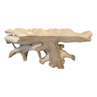 Andrianna Shamaris St. Barts Teak Wood Console For Sale