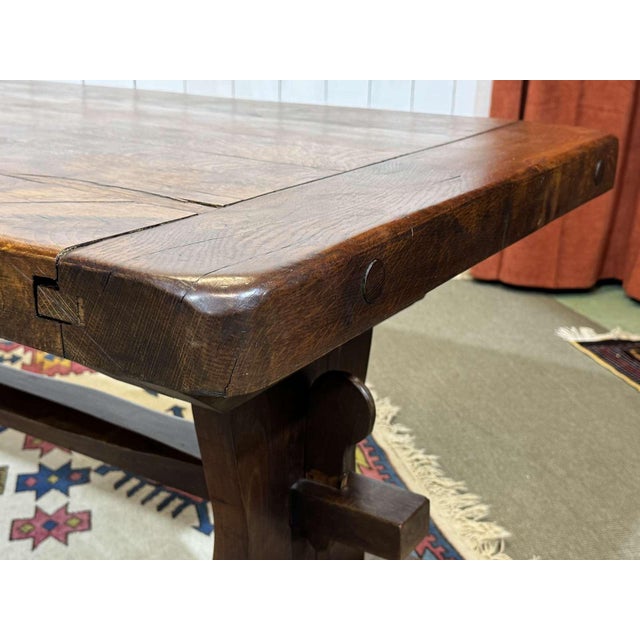 Brown Oak Monastery Table, Early 20th Century For Sale - Image 8 of 17