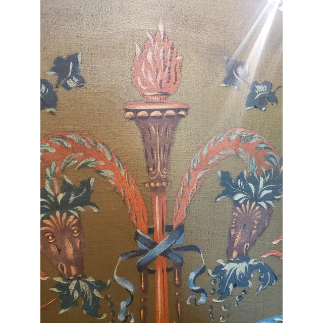 1940s Painted Floral Green Folding Screen For Sale - Image 14 of 18