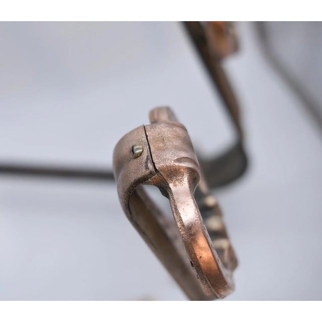 Vintage Japanese Heavy Bronze Fireplace Andirons - a Pair For Sale - Image 10 of 13