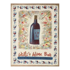 1986 Cathy Millet Willi's Wine Bar Lithograph Poster