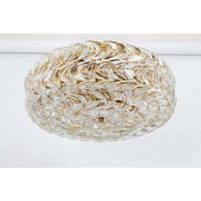 Gilt Brass and Crystal Flush Mount from Palwa, Germany, 1970s For Sale - Image 4 of 11