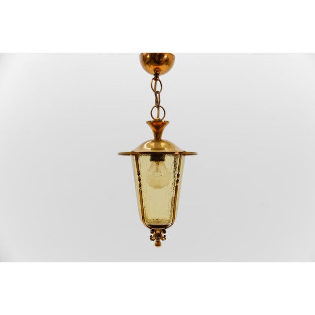 Mid-Century Modern Ceiling Lamp in Copper with Brass and Glass, 1950s For Sale - Image 10 of 10