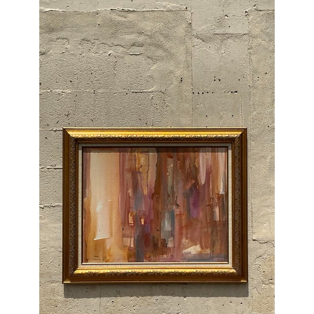 Vintage Boho Original Abstract Oil Painting on Canvas For Sale - Image 11 of 11