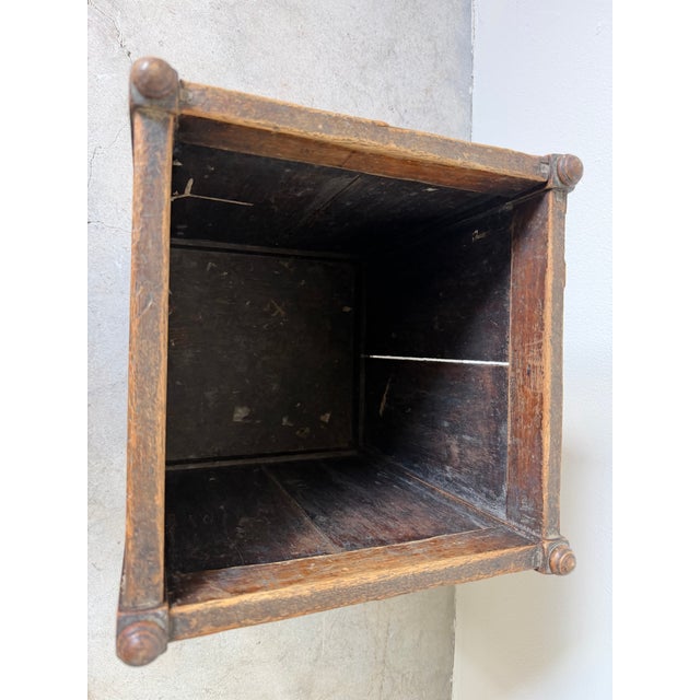 Wood Antique French Country Solid Wood Wastebasket / Trash Can For Sale - Image 7 of 12