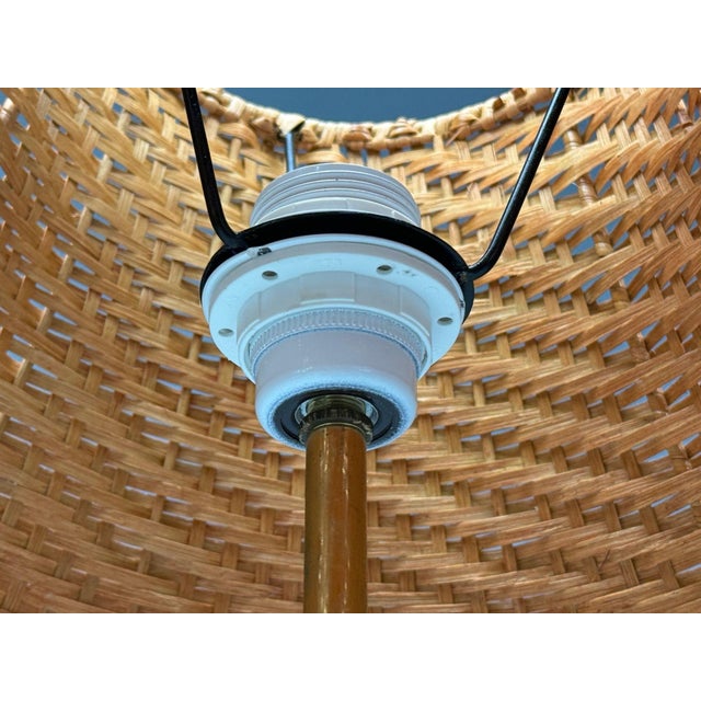 Falkenbergs Belysning, Floor Lamp, Brass, Rattan, Sweden, 1950s For Sale - Image 10 of 11