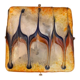 1960s Mid-Century Modern Orange and Blue Ceiling Light by Nason for Mazzega For Sale