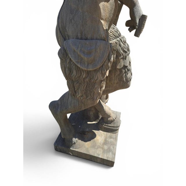 Neapolitan School Artist, Large Carved Faun Sculpture, Early 20th Century, Stone For Sale - Image 11 of 15