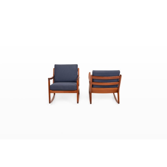 Mid-Century Modern Rocking Chairs by Ole Wanscher for Cado, 1960s, Set of 2 For Sale - Image 3 of 13