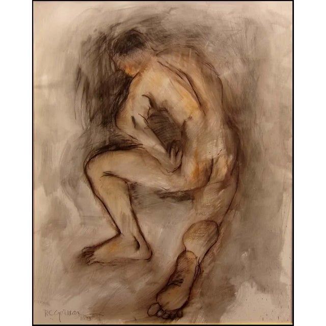 "Untitled" 1973 by R.C Gorman Original Pastel & Ink Wash on Paper Hand signed by the artist It is museum mounted, matted...
