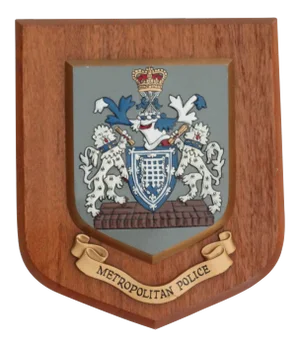 1950s Vintage English Metropolitan Police Wall Plaque