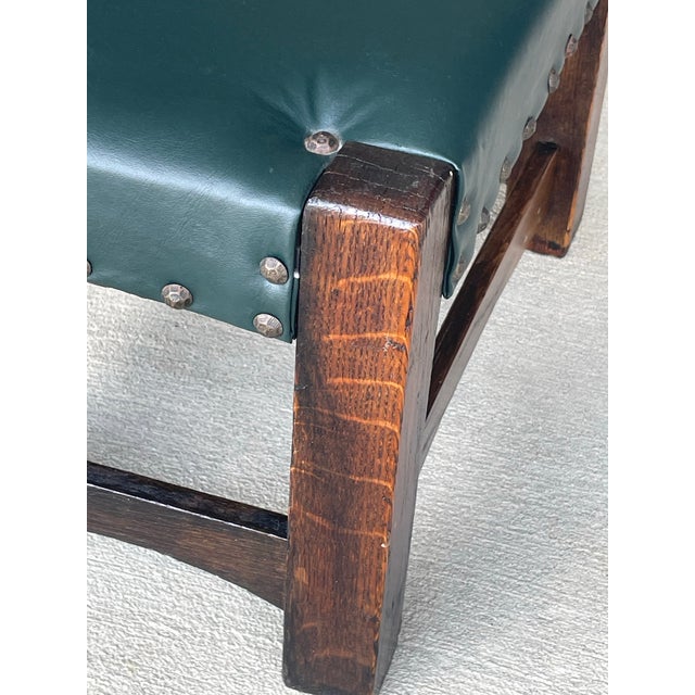 Early 20th century Mission, Arts and Crafts Oak Footstool For Sale In Savannah - Image 6 of 7