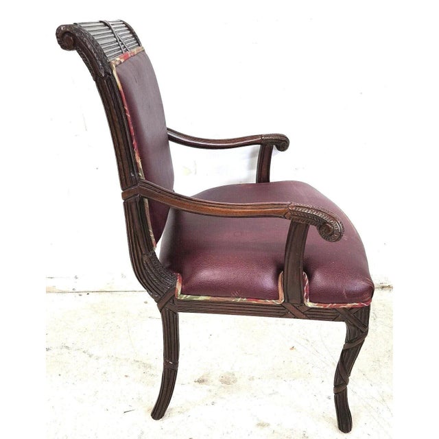 French Vintage French Mahogany Dining Armchairs - Set of 6 For Sale - Image 3 of 13