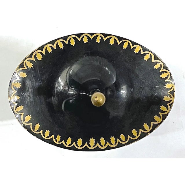 Mid 20th Century Vintage Italian Tole Floral Chestnut Urn For Sale - Image 5 of 11