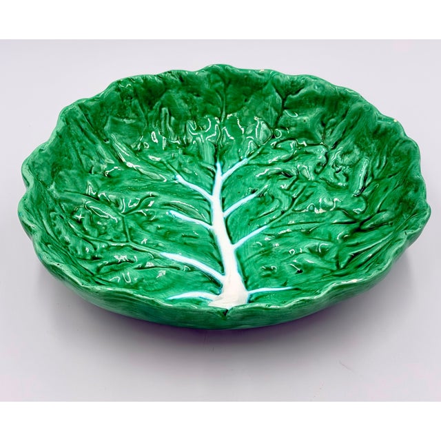 Timeless elegance of this charming Vintage Bordallo Pinheiro Cabbage Leaf Bowl, a true treasure crafted in Portugal! This...