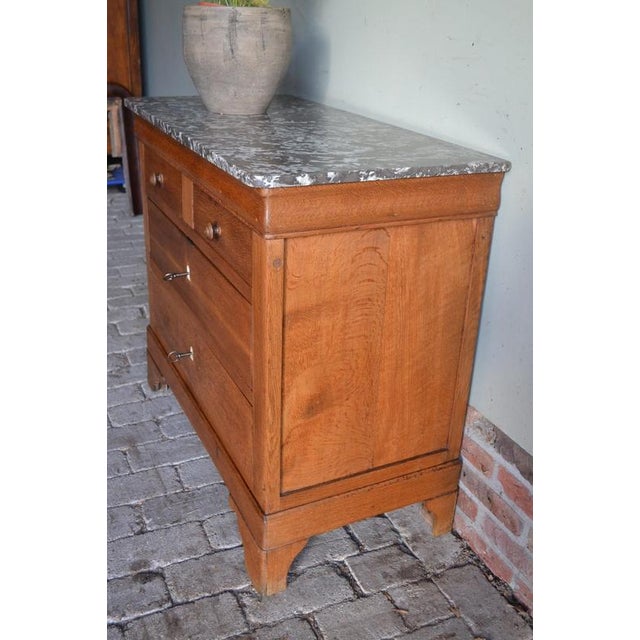 Wood Chest of Drawers in Oak with Marble Top For Sale - Image 7 of 10