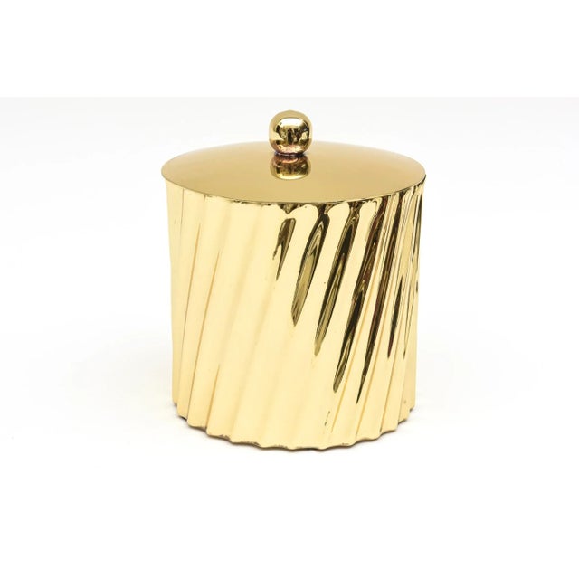 Vintage Brass Fluted Box With Ball Top MId Century Modern Desk Accessory, 1950's For Sale - Image 11 of 11