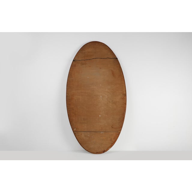 Large Art Deco French Gilded and Silvered Oval Mirror, 1910s For Sale - Image 10 of 11