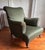 French Pair of Vintage Napoleon III-Style Wingback Lounge Chairs on Casters For Sale - Image 3 of 5