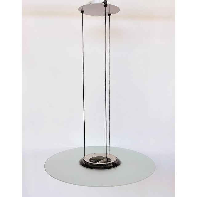 1980s Italian Foscarini Post-Modern "Spaceship" Pendant Chandelier For Sale - Image 4 of 9