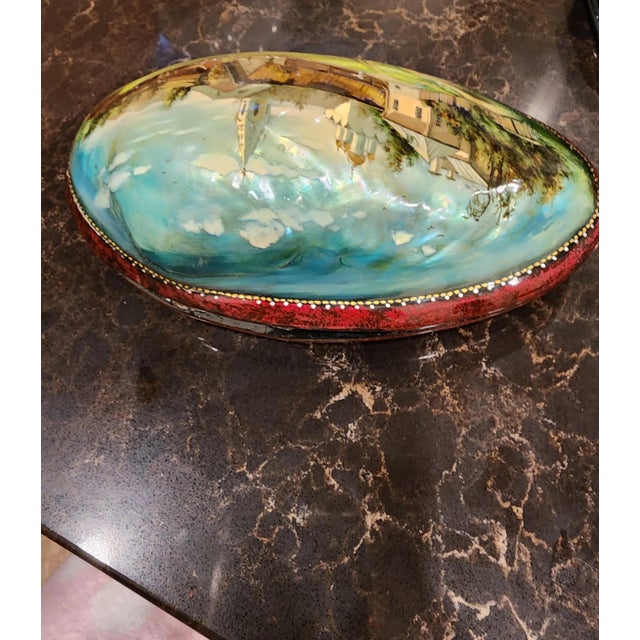 Russian Lacquer Shell Form Box For Sale In San Antonio - Image 6 of 8