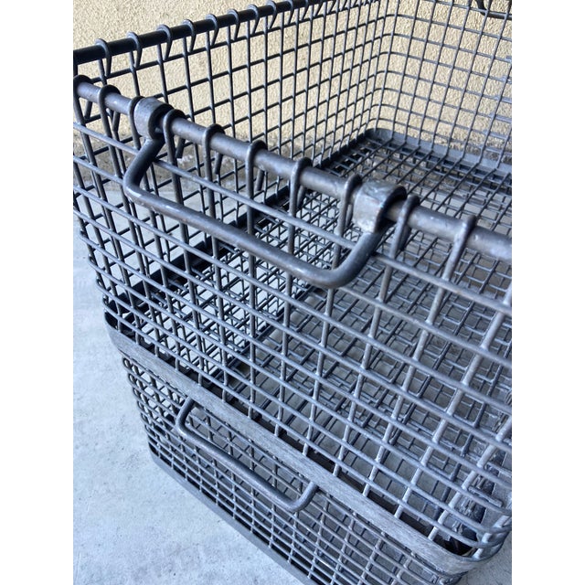 Vintage Iron Stacking Crates - Set of 2 For Sale - Image 10 of 12