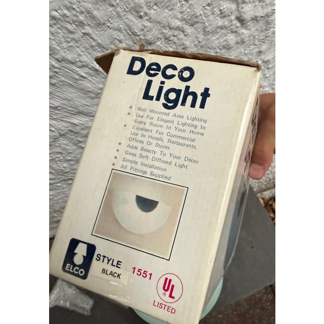 Art Deco 1980s lco Deco Light 1551 Black Art Memphis Post Modern Wall Sconce For Sale - Image 3 of 7