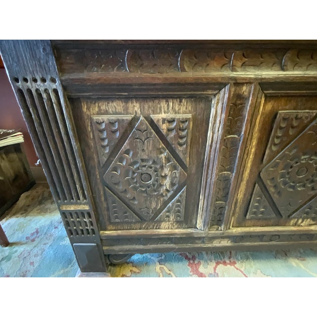 Wood Antique Carved Oak Blanket Chest For Sale - Image 7 of 16