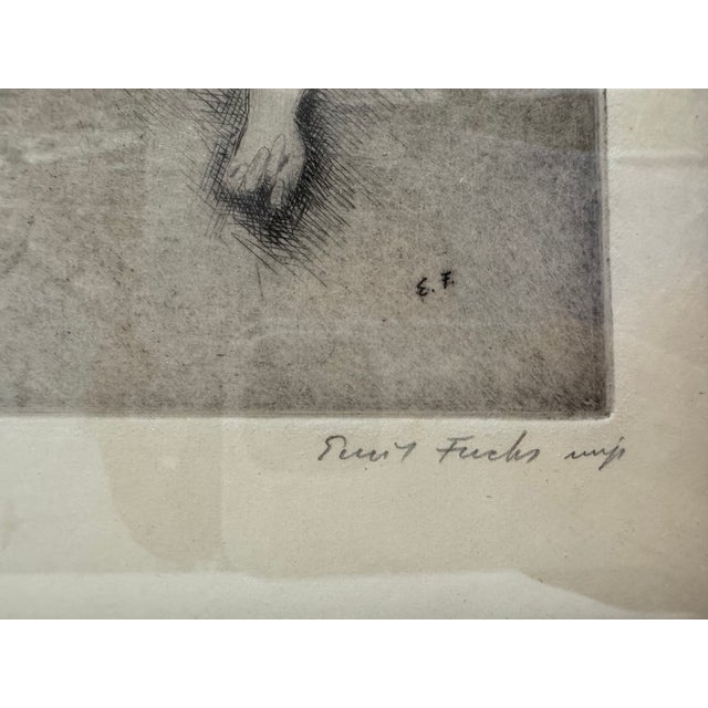 1940s Emil Fuchs Original Etching Reclining Female Nude Signed Austrian Art For Sale - Image 4 of 6