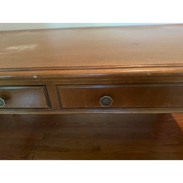 1950s 1950s Federal Style Jasper Co Oak Writing Desk For Sale - Image 5 of 7