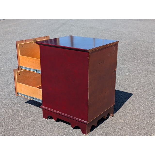 Brown Mid 20th Century Two Drawer Locking Filing Cabinet With Key For Sale - Image 8 of 9