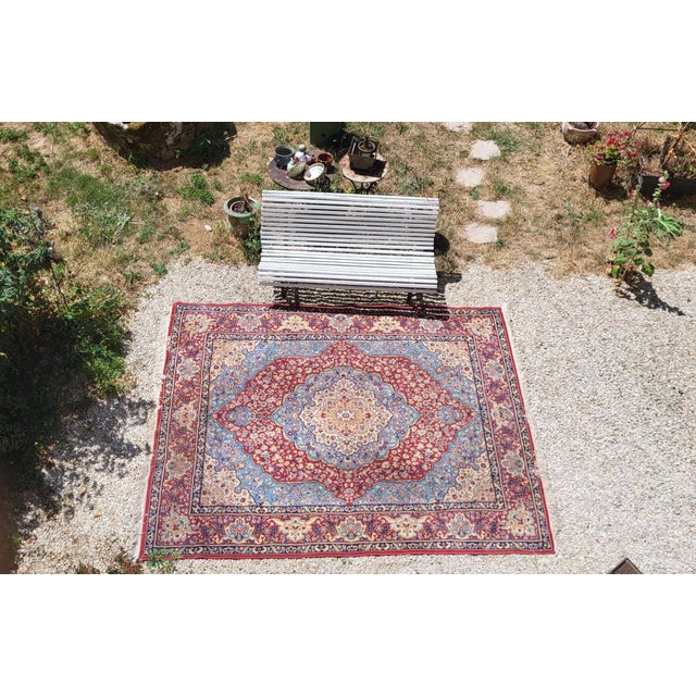 Red Vitage Middle Eastern Rug in Wool, 1970s For Sale - Image 8 of 11