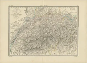 Antique Map of Switzerland by Lapie, 1842