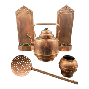Collection of Late 19th Century Swedish Copper Decor- 5 Pieces