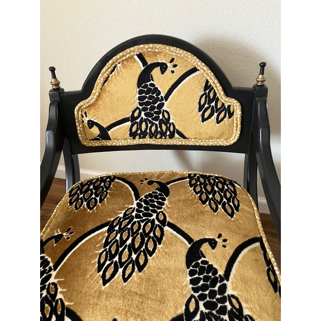 Originally crafted by Ayers Furniture, this chair has been skillfully renovated to serve as a luxurious statement piece....