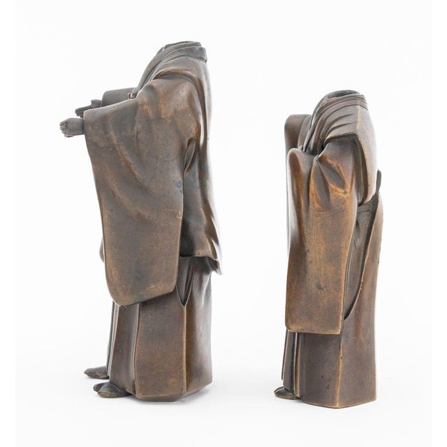 Japanese Bronze Noh Figures, 3 For Sale - Image 9 of 11
