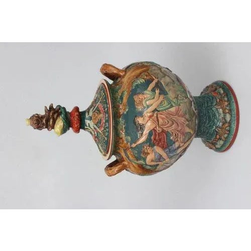 Vintage Green and Brown Decorative Dish For Sale - Image 3 of 13